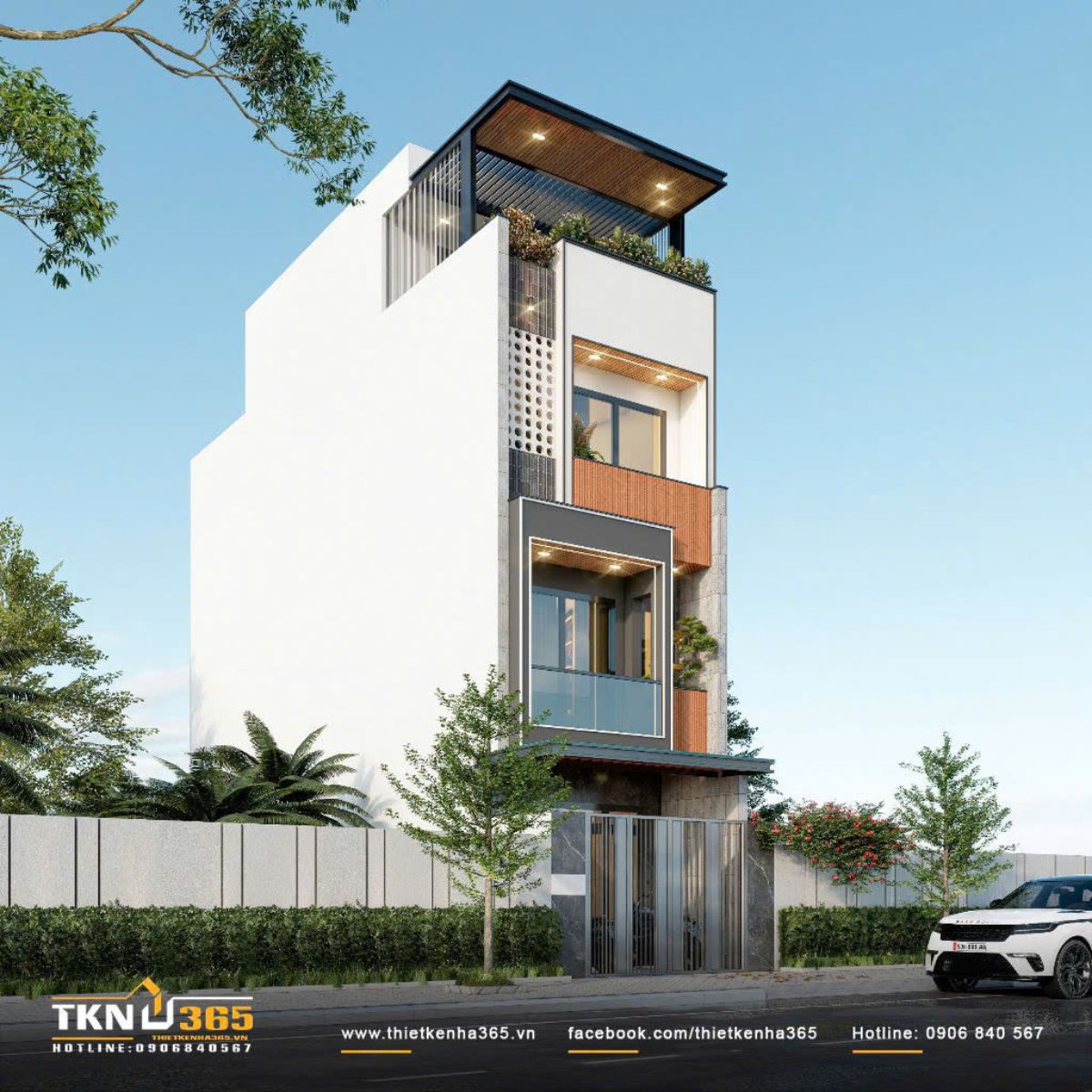 Thiết kế mở thông thoáng của nhà phố 4 tầng mang thiên nhiên đến gần hơn với cuộc sống con người