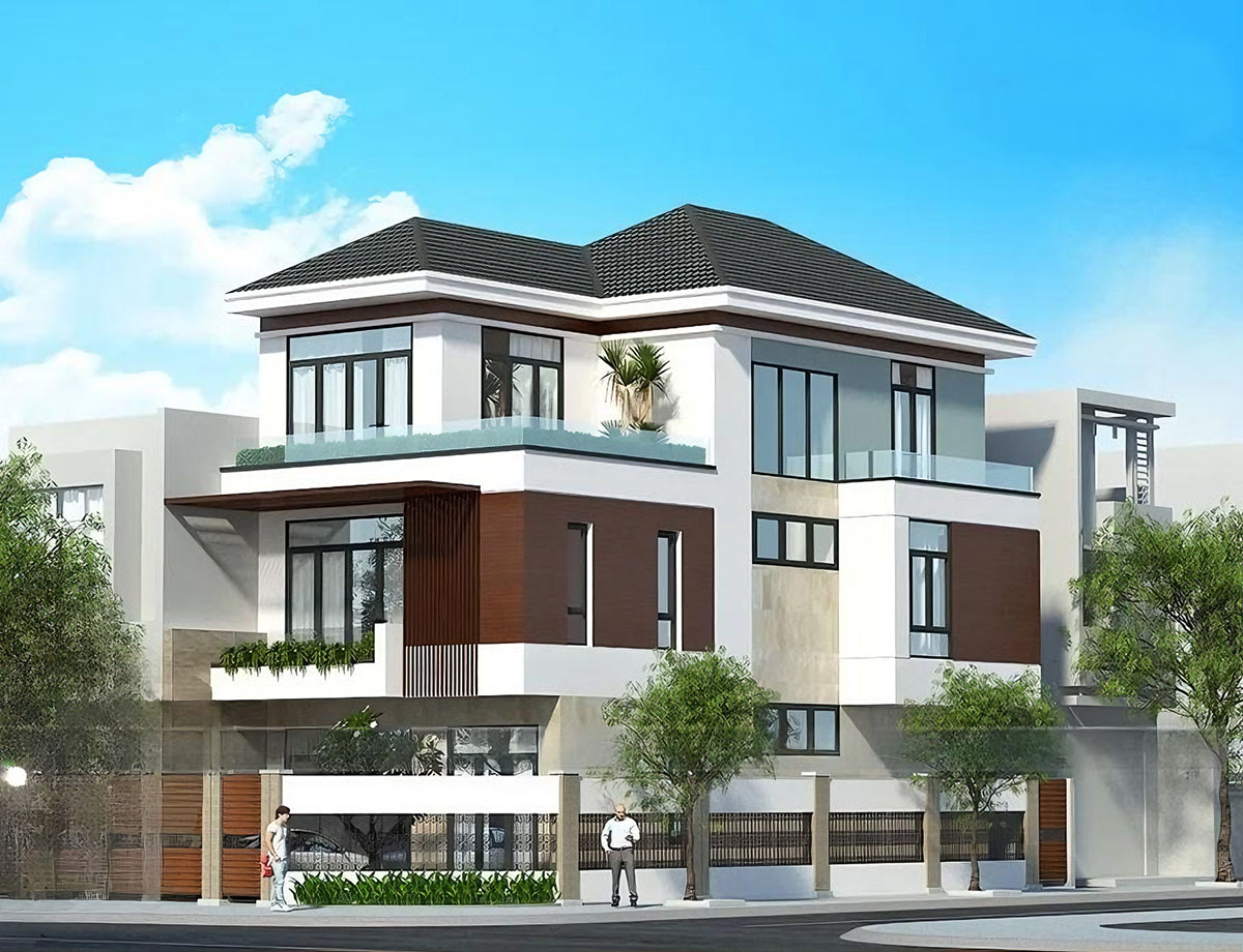 Thiết kế 3 tầng mang đến sự thoáng đãng, rộng rãi và hiện đại, phù hợp với nhu cầu sinh hoạt của những gia đình đông người.