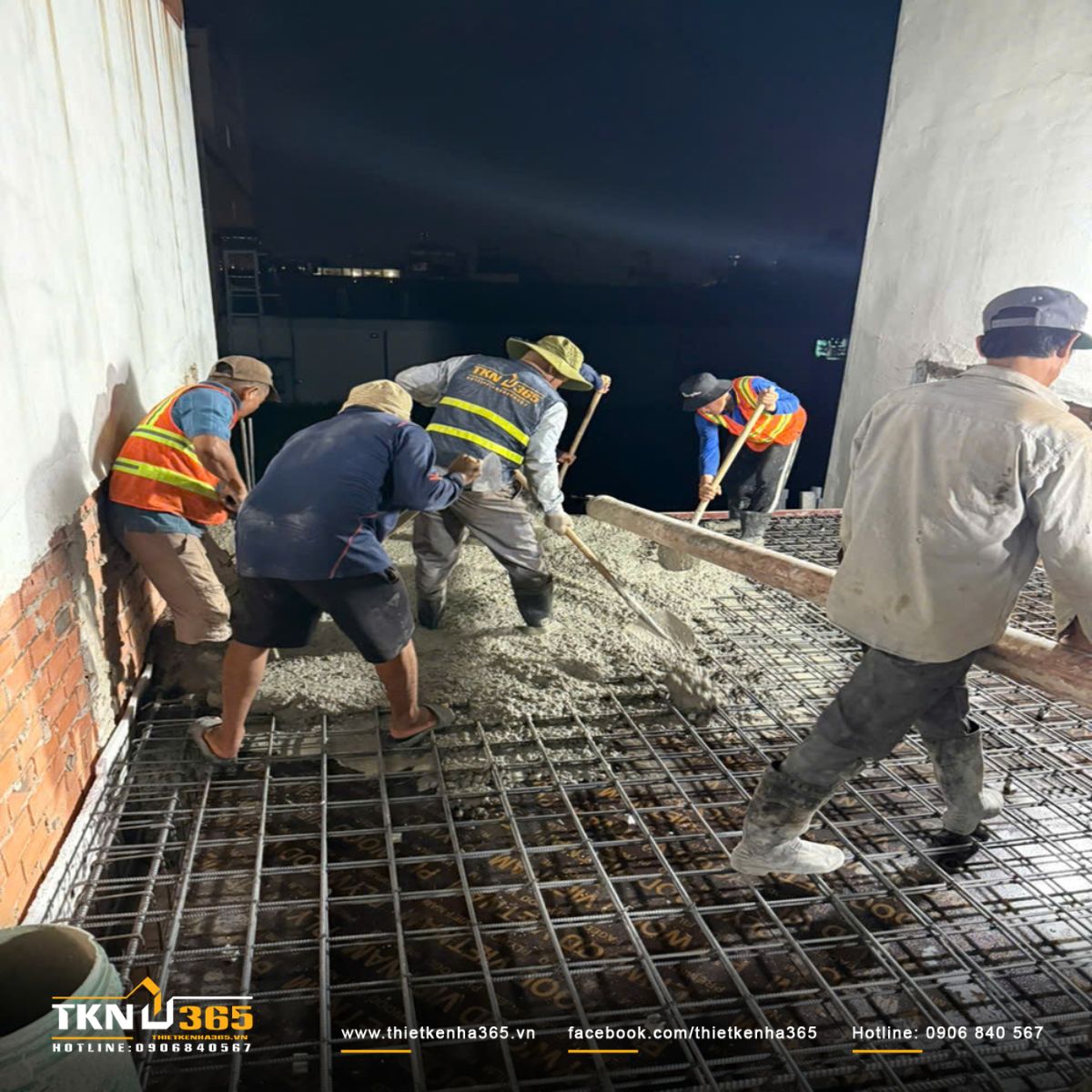 Hình ảnh thi công hạng mục đổ bê tông tầng 1