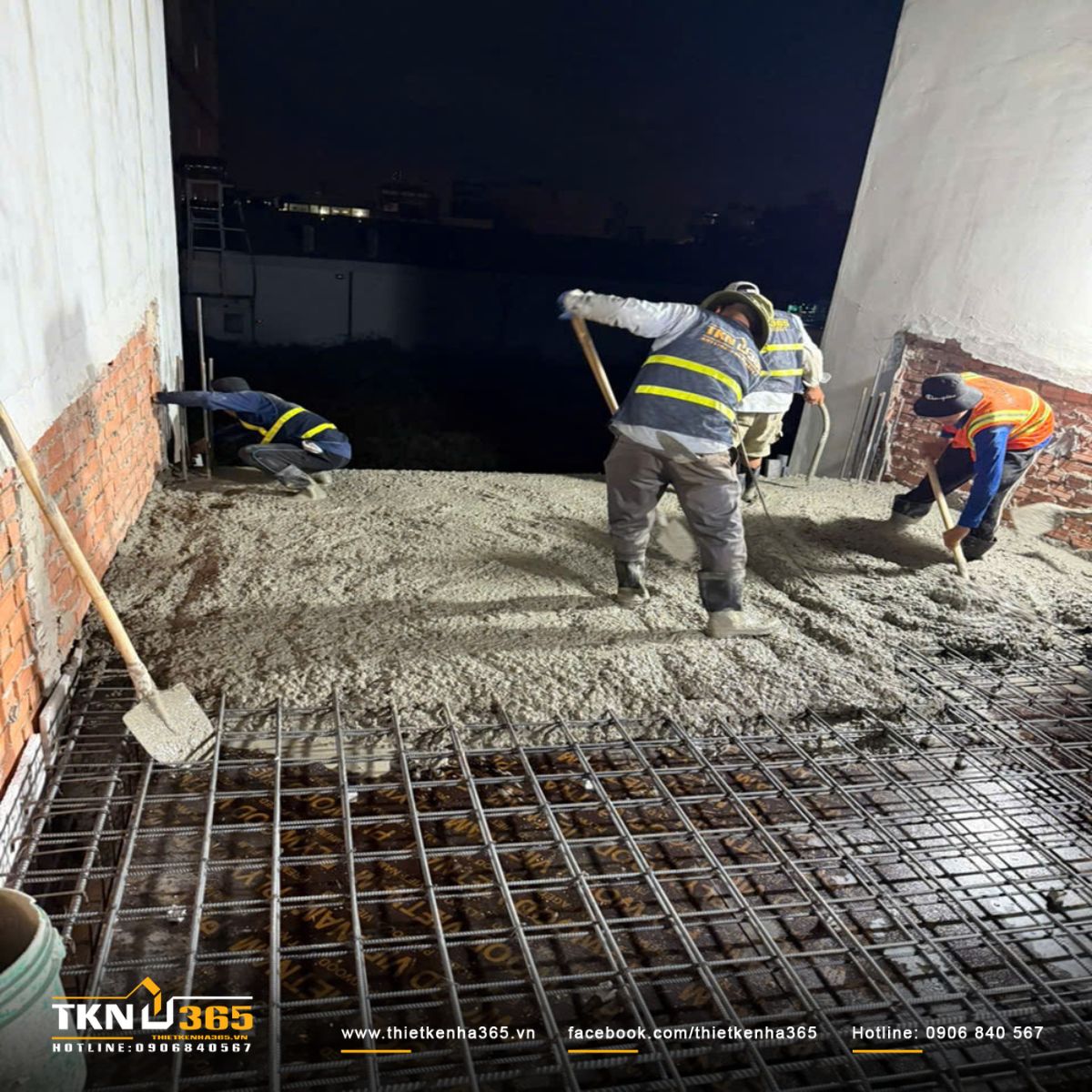 Hình ảnh thi công hạng mục đổ bê tông tầng 1