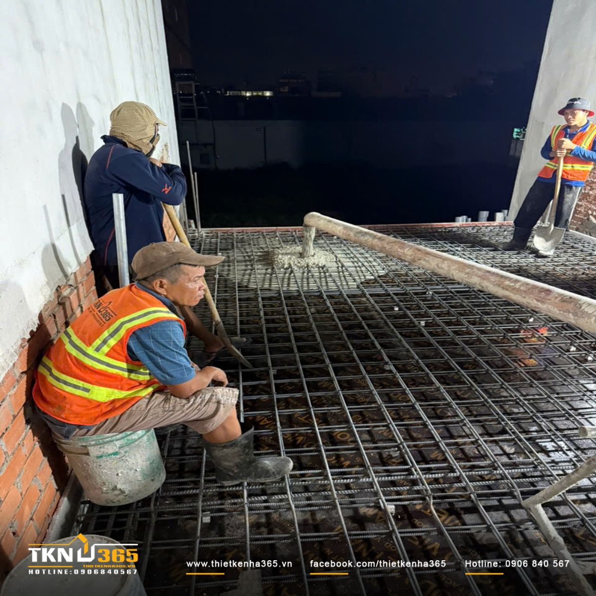 Hình ảnh thi công hạng mục đổ bê tông tầng 1