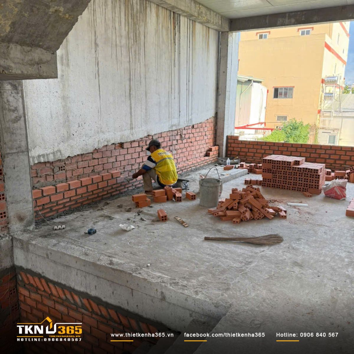 Hình ảnh xây tường và tô tường trong - ngoài