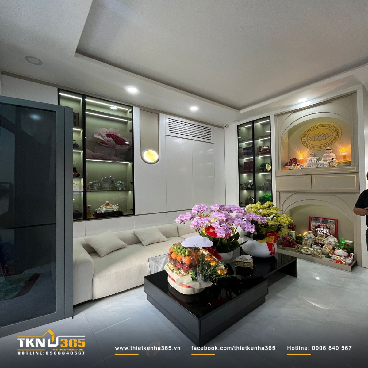 Không gian sinh hoạt chung trong nhà 3 tầng D’s House thiết kế theo hướng mở