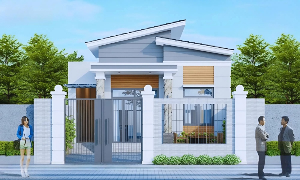 Mẫu thiết kế nhà ống 1 tầng đẹp 3 phòng ngủ (Nguồn: Internet)