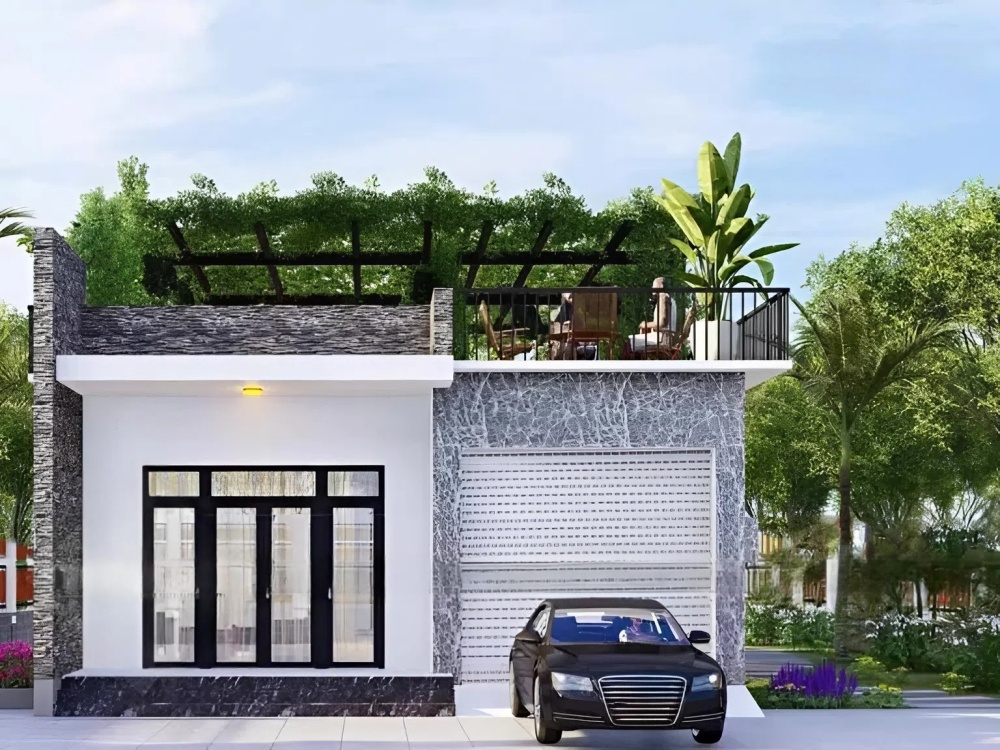Nhà ống 1 tầng 80m2 có gara ô tô 