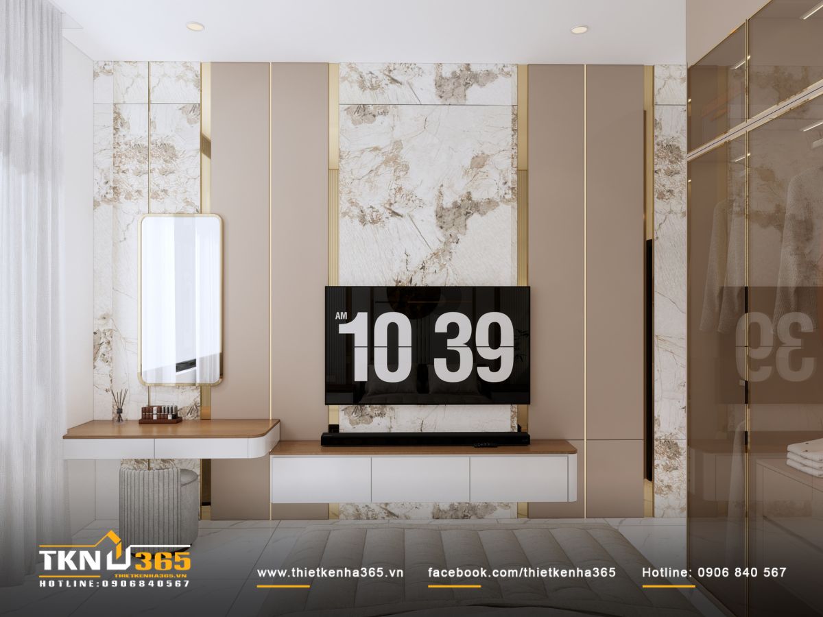 Ánh sáng tự nhiên từ cửa sổ lớn mang lại cảm giác thư thái cho phòng ngủ