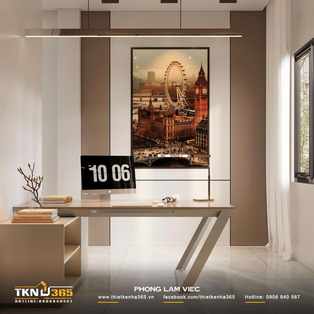 Bố cục tiết chế với các mảng tường trung tính và ánh sáng tự nhiên giúp không gian giữ được sự tĩnh lặng, hỗ trợ tập trung và sáng tạo