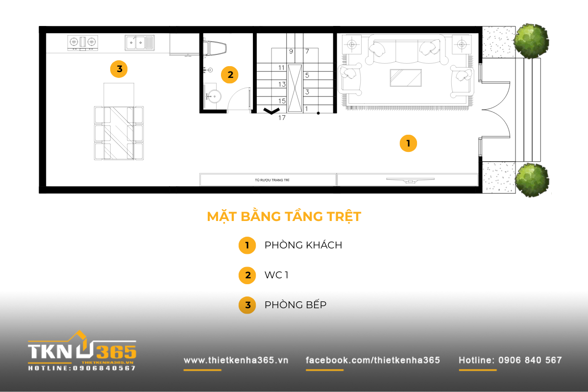 bảng vẽ c&ocirc;ng năng tầng trệt