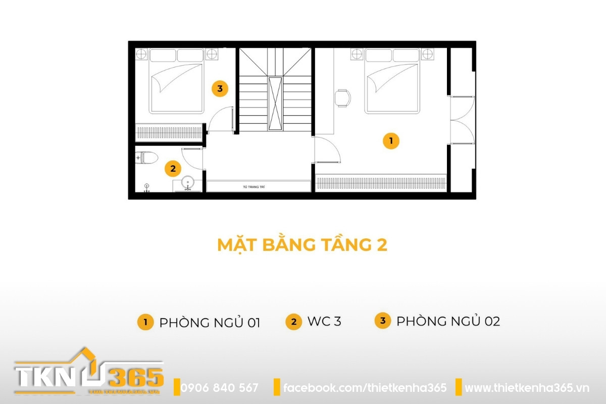mặt bằng tầng 2