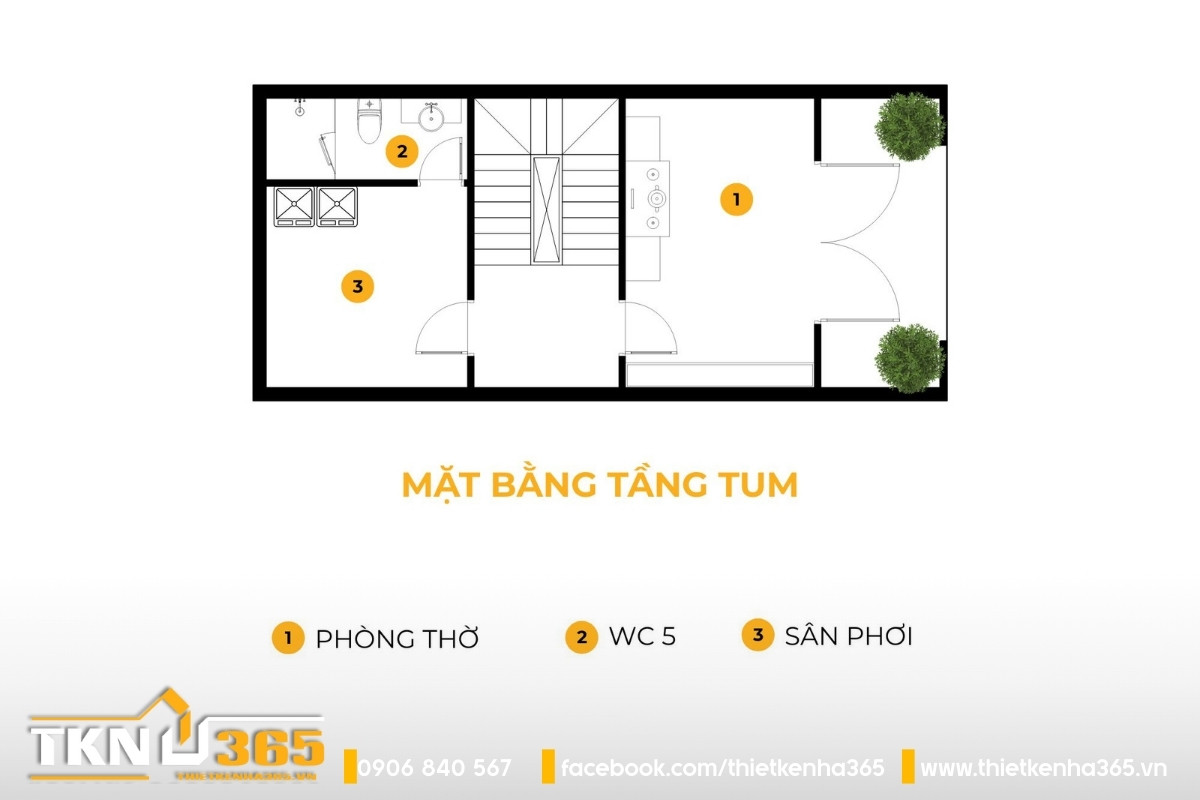mặt bằng tầng tum