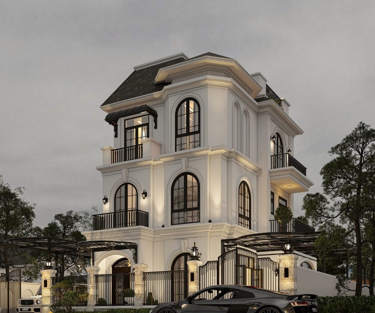 biệt thự 3 tầng t&acirc;n cổ điển sang trọng