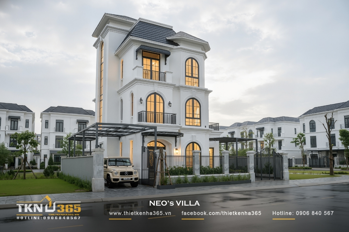 biệt thự 3 tầng t&acirc;n cổ điển sang trọng