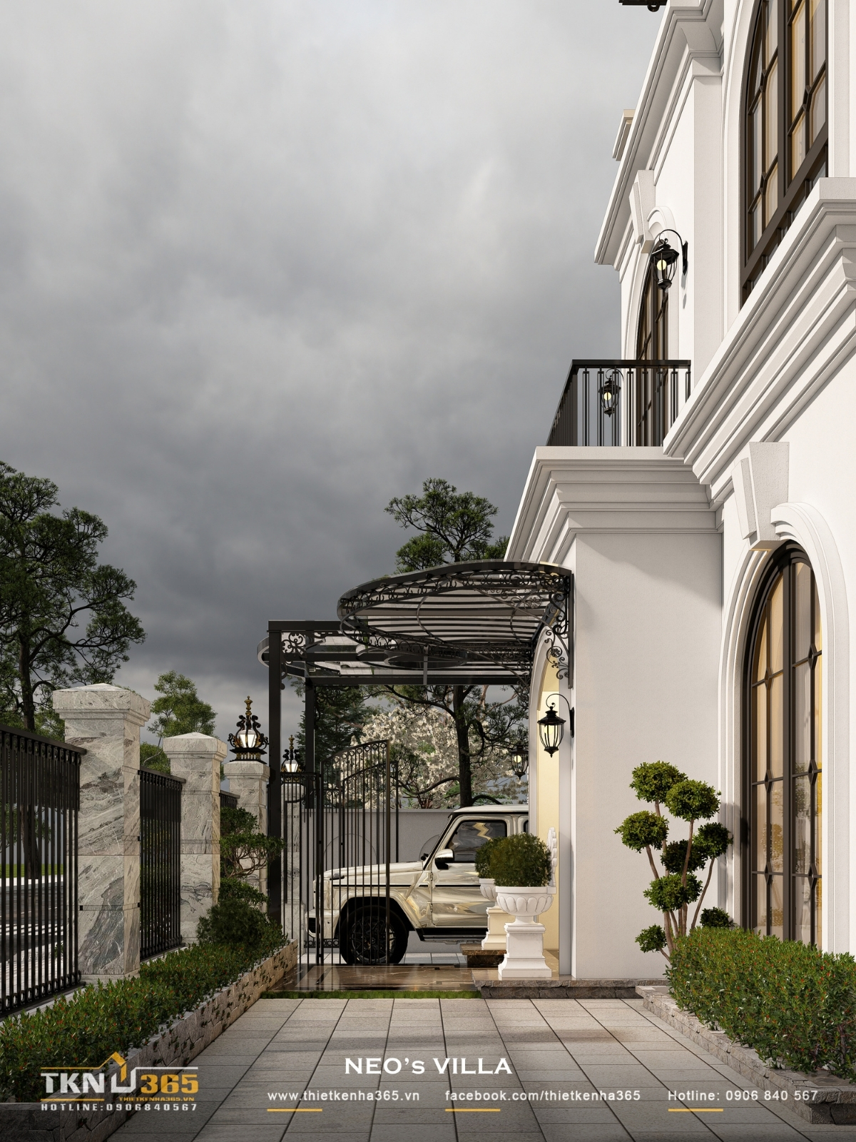 biệt thự 3 tầng t&acirc;n cổ điển sang trọng