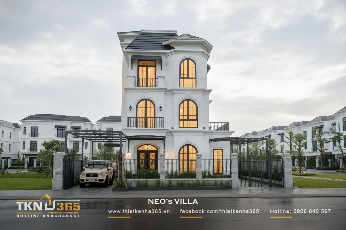 biệt thự 3 tầng t&acirc;n cổ điển sang trọng