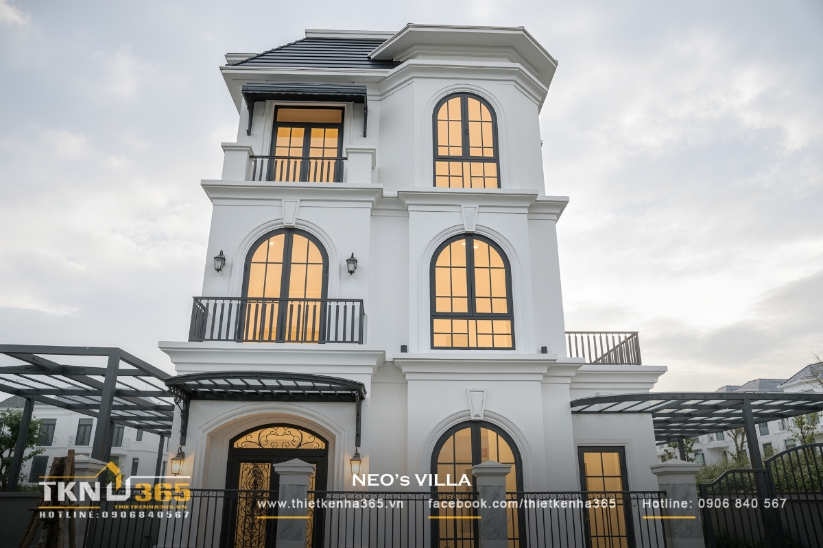 biệt thự 3 tầng t&acirc;n cổ điển sang trọng