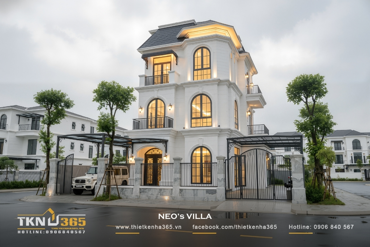 biệt thự 3 tầng t&acirc;n cổ điển sang trọng