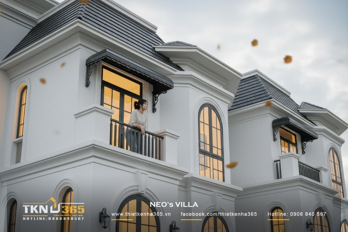 biệt thự 3 tầng t&acirc;n cổ điển sang trọng