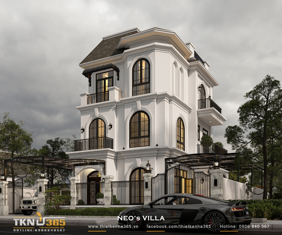 biệt thự 3 tầng t&acirc;n cổ điển sang trọng