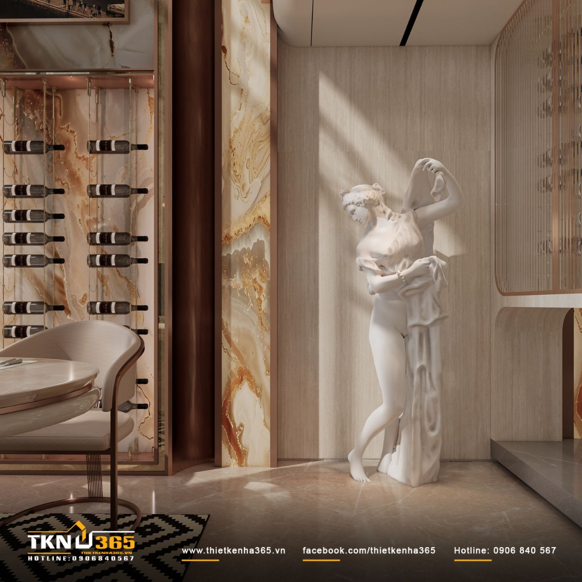 khu bếp biệt thự 3 tầng