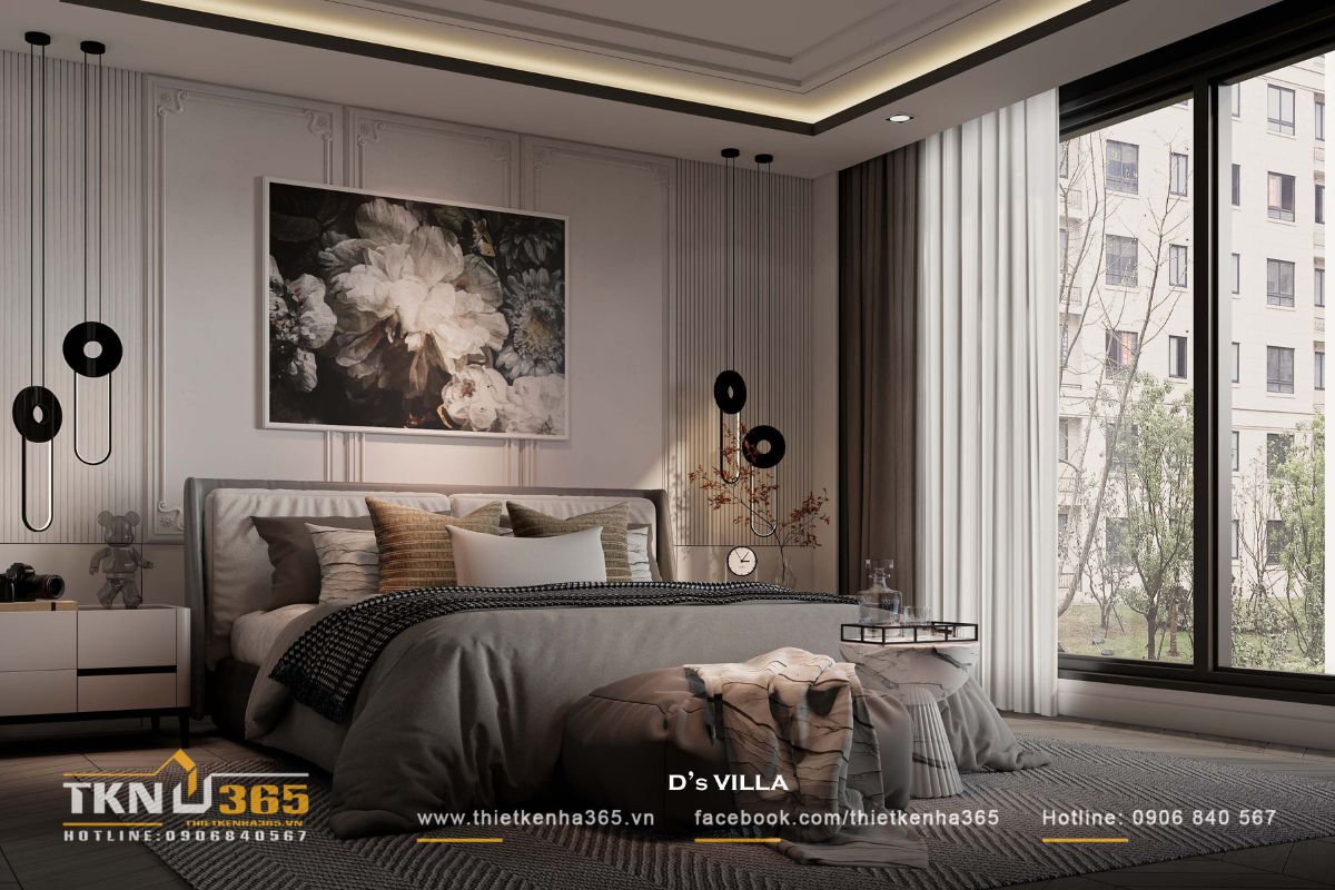 ph&ograve;ng ngủ biệt thự 3 tầng