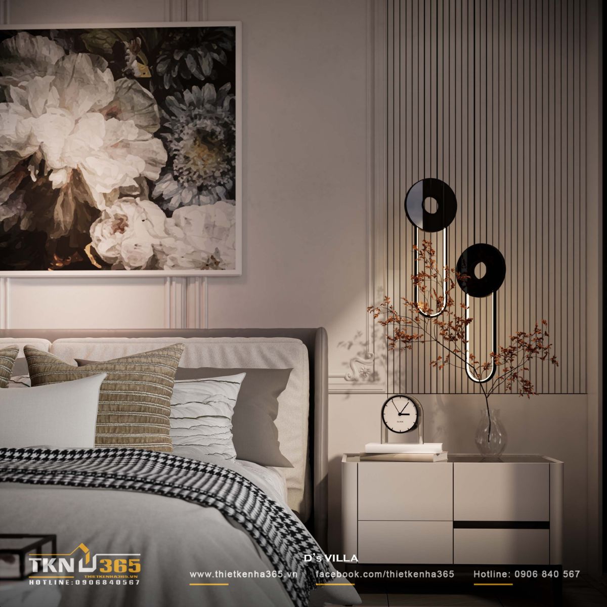 ph&ograve;ng ngủ biệt thự 3 tầng