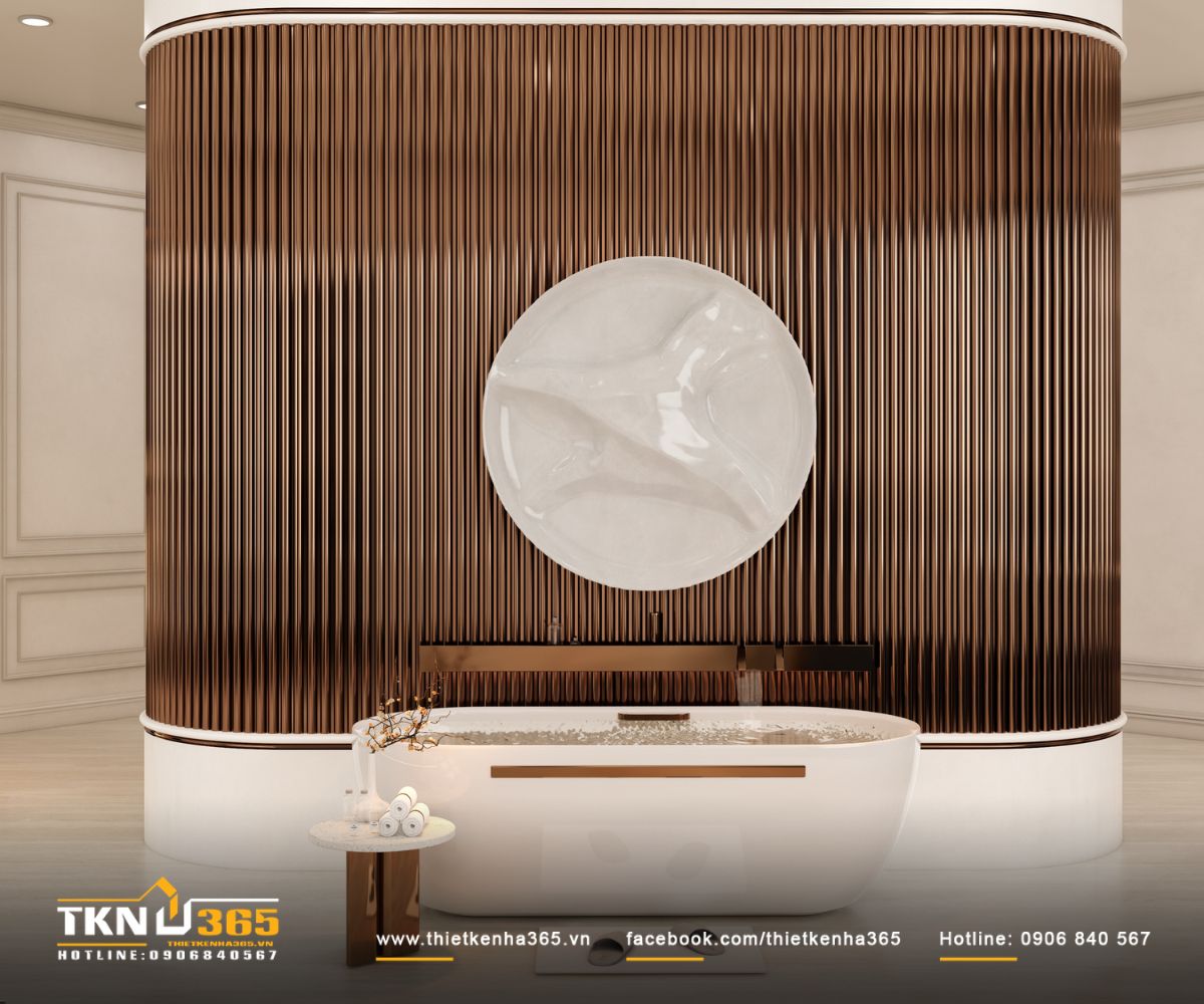 Khu vực bồn tắm độc lập thiết kế ấn tượng, mang đến trải nghiệm thư gi&atilde;n tuyệt vời tựa như tại spa