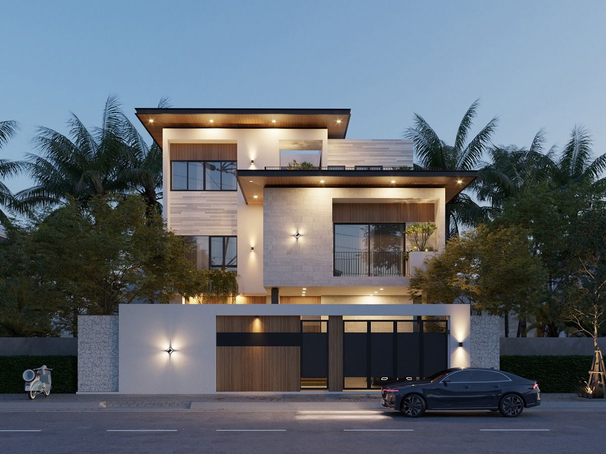 Biệt thự mái bằng nên bổ sung lớp chống nóng để thích nghi tốt với khí hậu Việt Nam (Ảnh: Sưu tầm)