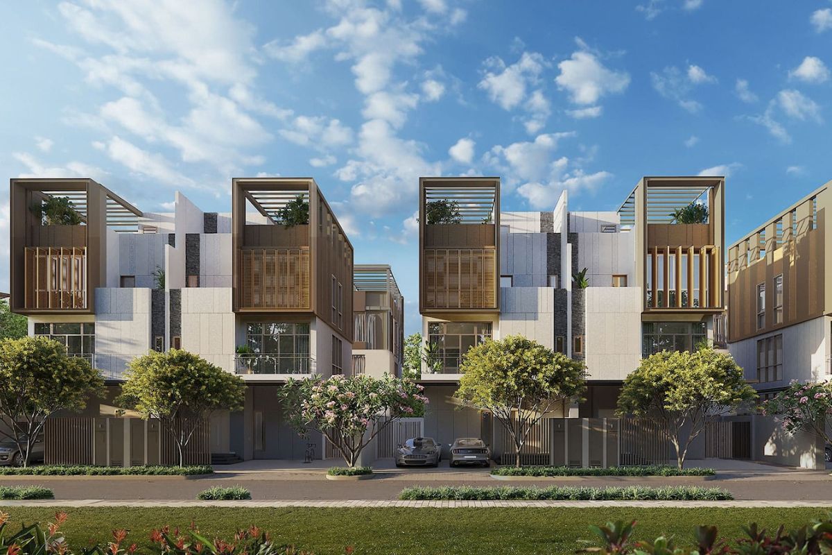 Thiết kế biệt thự song lập với s&acirc;n vườn trước - sau mang đến trải nghiệm sống xanh, tho&aacute;ng đ&atilde;ng (Ảnh: Sưu tầm)