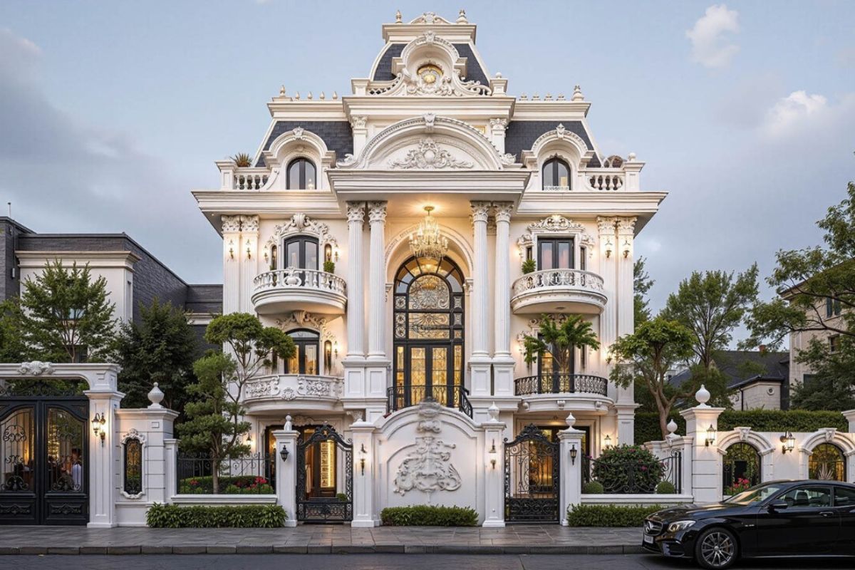 Đặc trưng biệt thự cổ điển tập trung vào vẻ đẹp chuẩn mực, tinh xảo, bền vững theo thời gian (Ảnh: Sưu tầm)