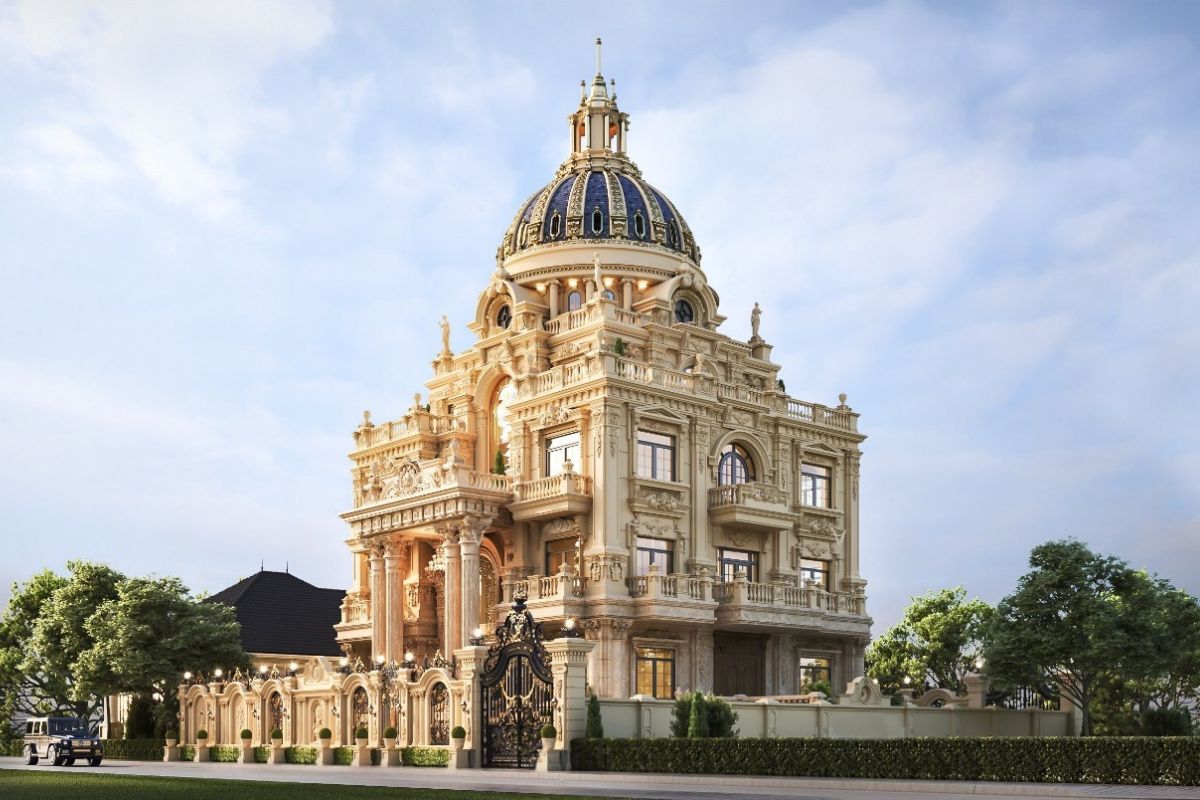 Biệt thự cổ điển sở hữu bố cục hoàn hảo, quy mô hoành tráng tựa như cung điện châu Âu (Ảnh: Sưu tầm)