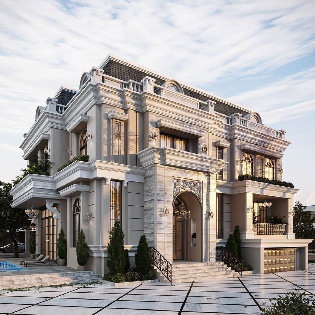 Mái Mansard vững chãi và quyền quý gắn liền với kiến trúc Pháp cổ điển (Ảnh: Sưu tầm)