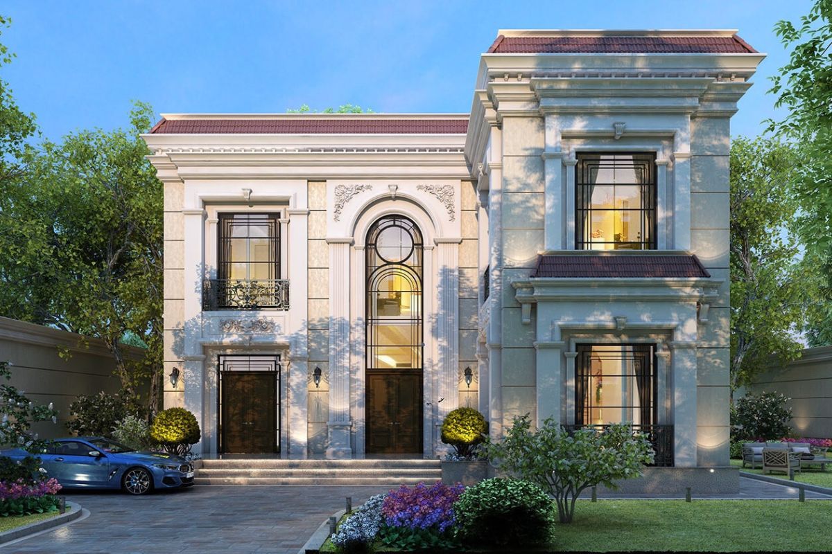 Cảnh quan s&acirc;n vườn trong biệt thự t&acirc;n cổ điển được trau chuốt kỹ lưỡng (Ảnh: Sưu tầm)