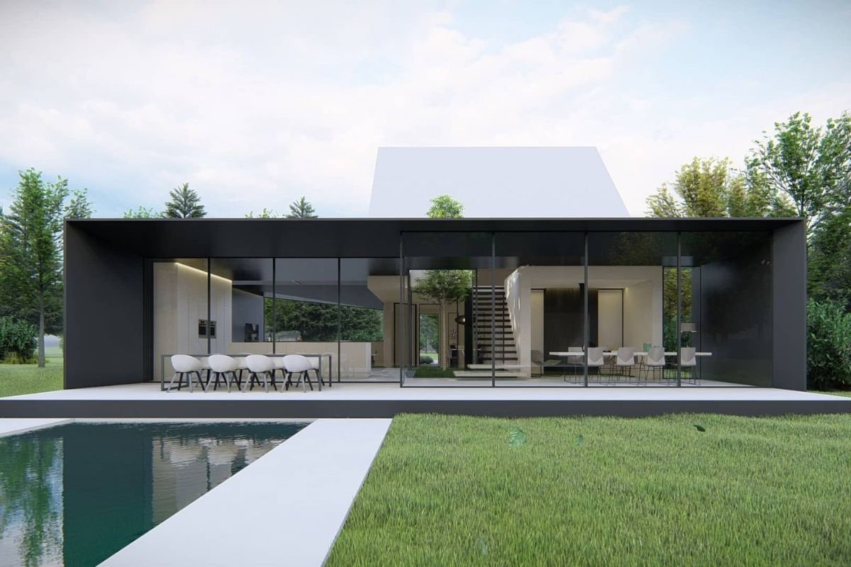 Thiết kế biệt thự tối giản nhấn mạnh vào sự kết nối với thiên nhiên (Ảnh: Sưu tầm)