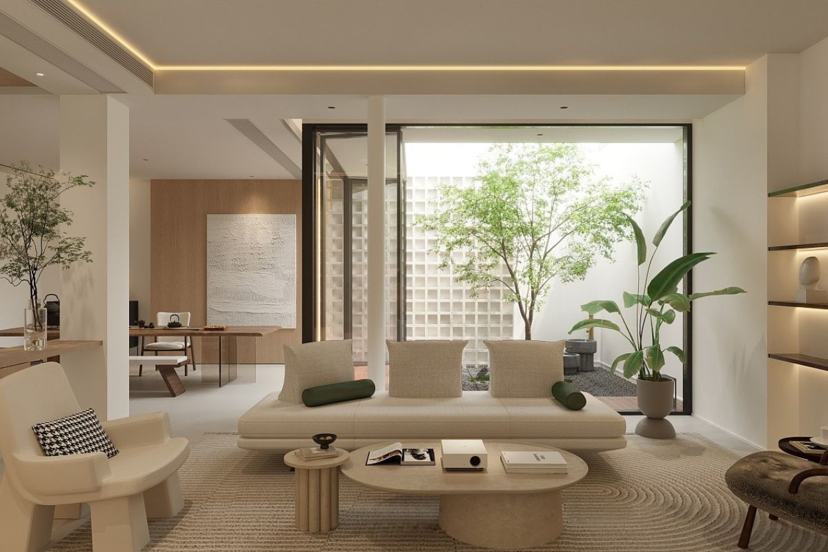 Hệ đèn LED ẩn tường đảm bảo không gian sống đầy đủ ánh sáng nhưng không rườm rà (Ảnh: Sưu tầm)