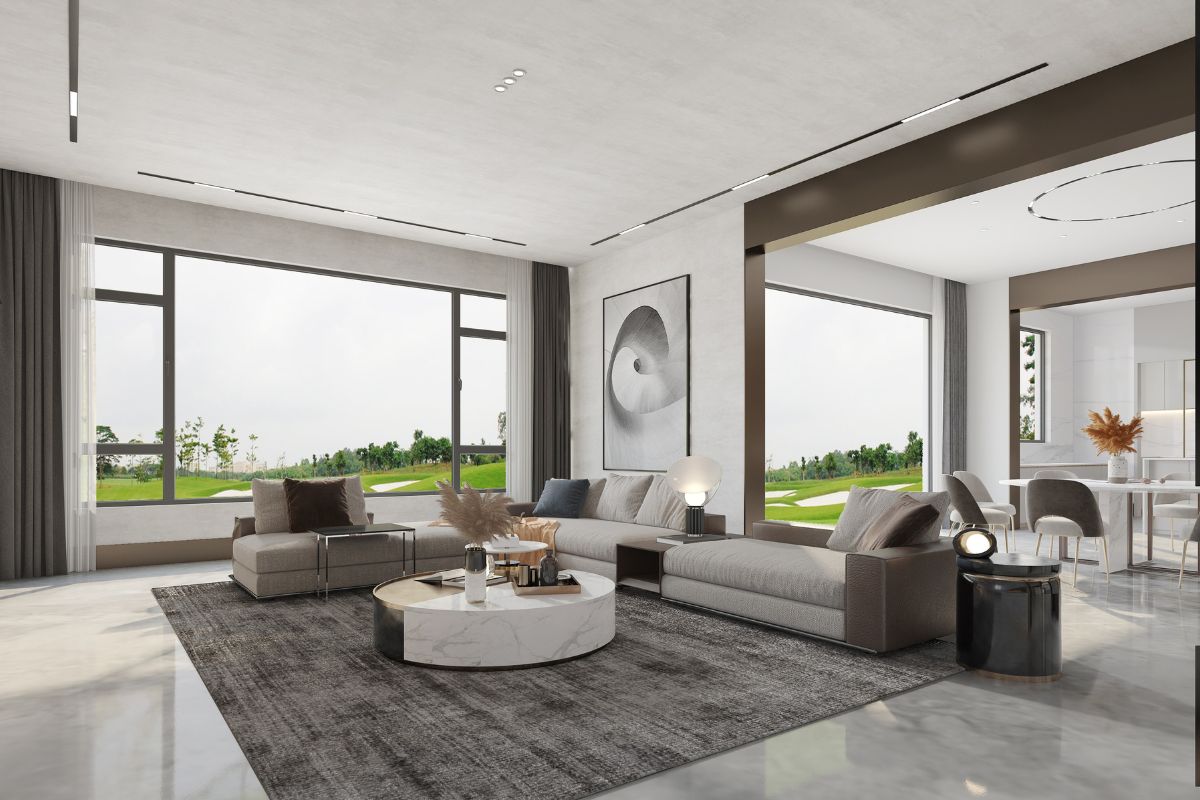 Đặc trưng biệt thự tối giản ưu tiên đường nét tinh gọn, lược bỏ chi tiết thừa, tập trung vào không gian mở & ánh sáng tự nhiên (Ảnh: Sưu tầm)