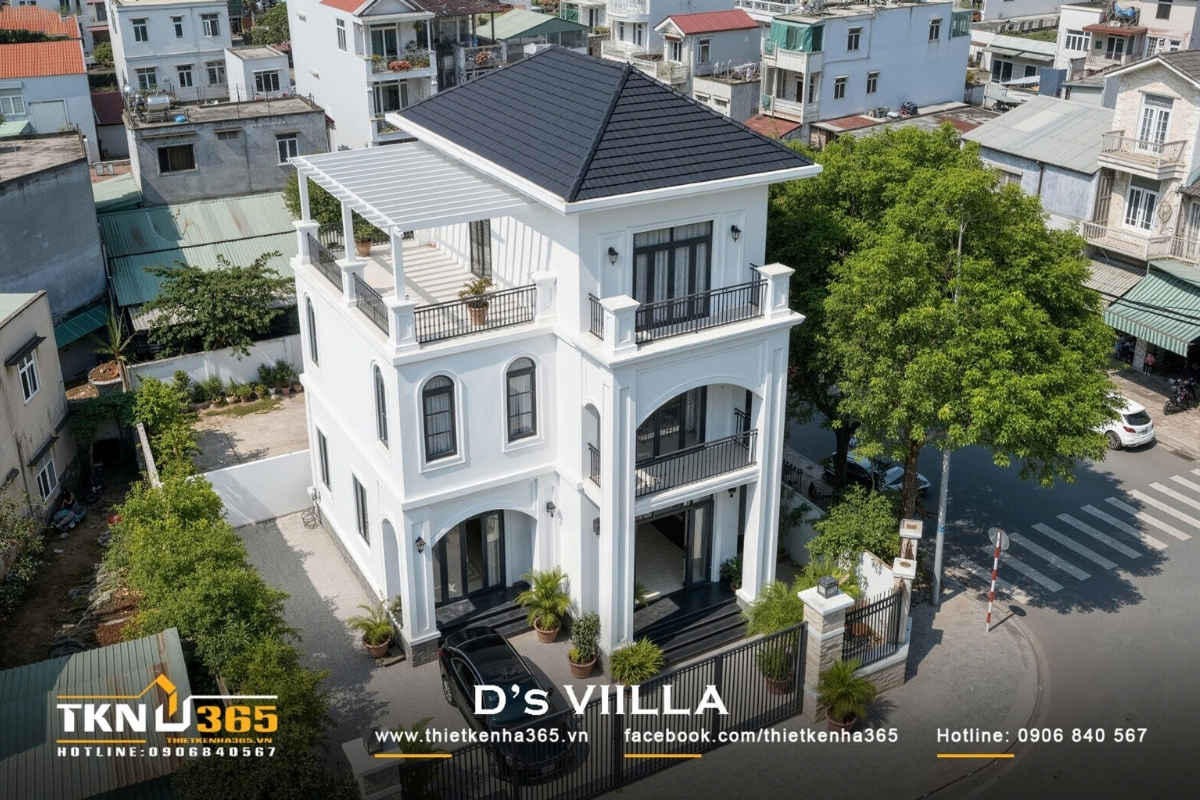 thiết kế biệt thự 3 tầng t&acirc;ng cổ điển ở b&igrave;nh dương