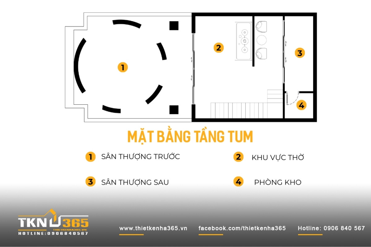 mặt bằng tầng tum
