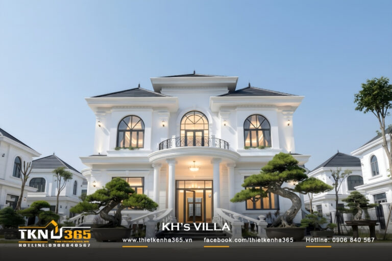 Mẫu biệt thự 3 tầng t&acirc;n cổ điển