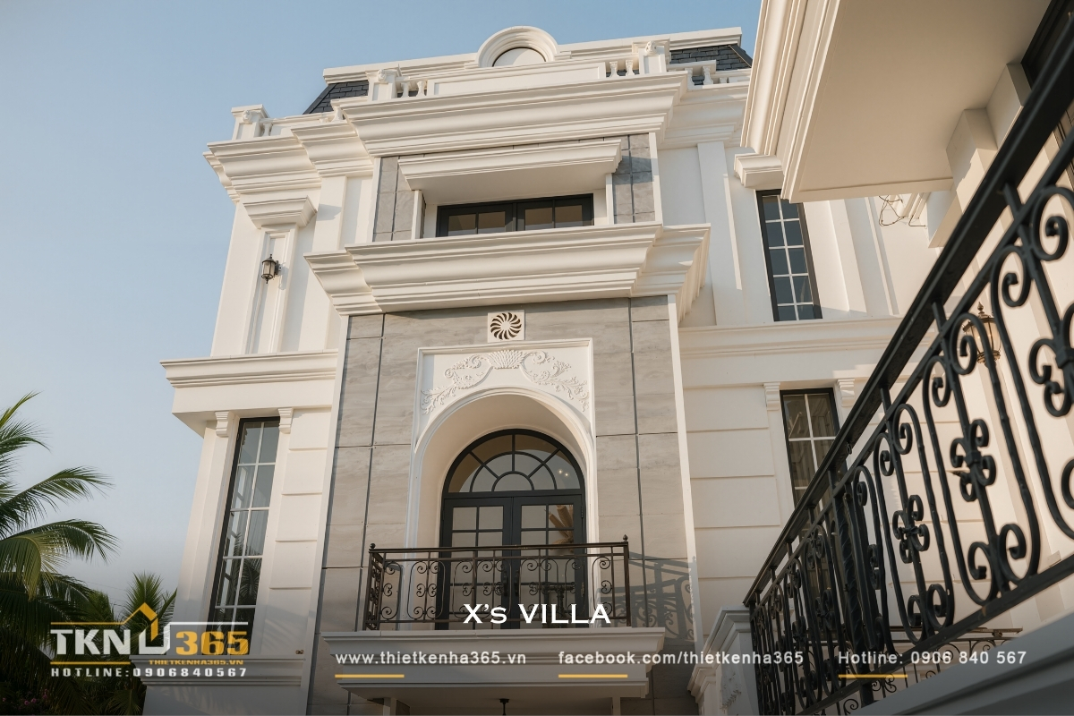 Mẫu biệt thự 3 tầng t&acirc;n cổ điển