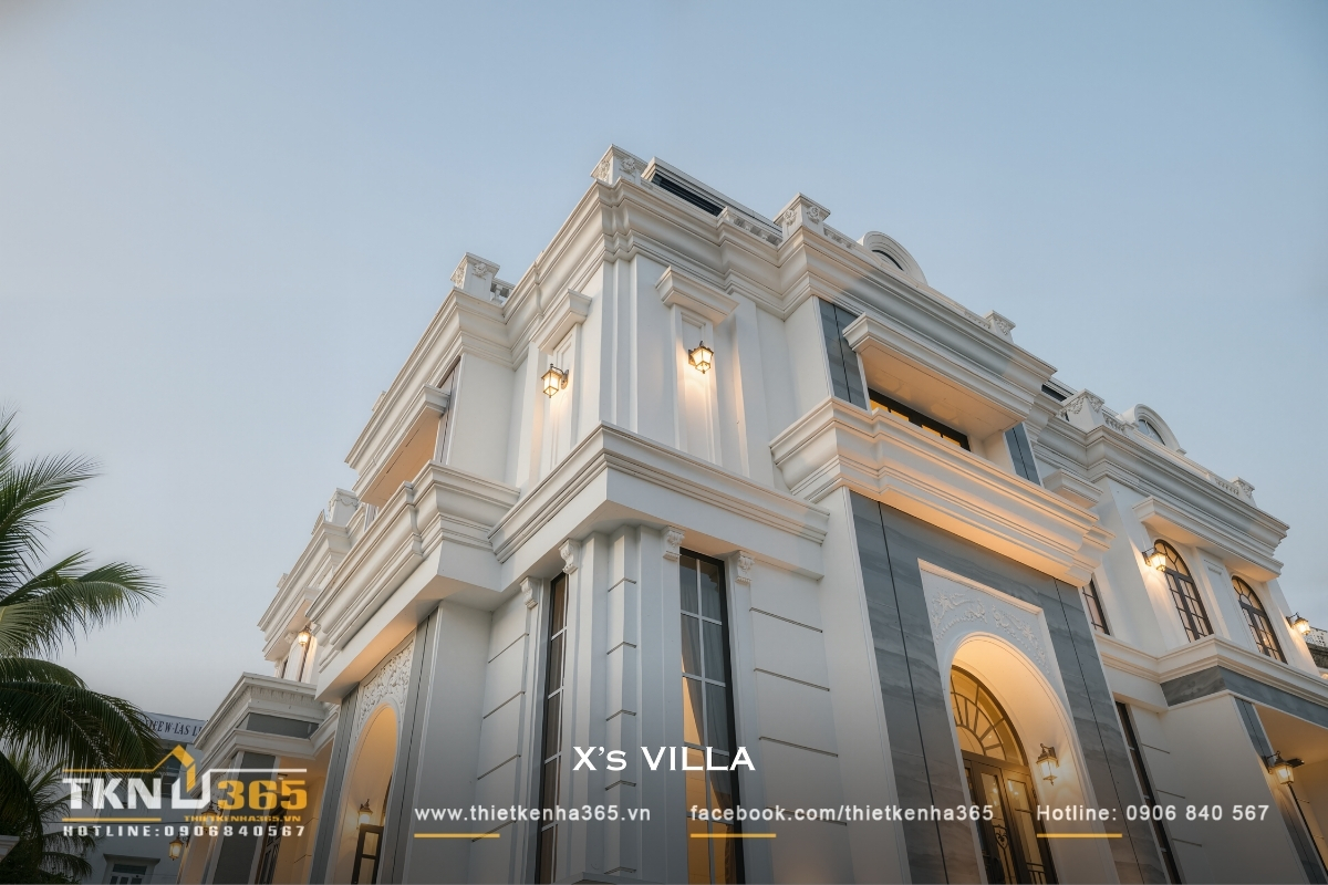 Mẫu biệt thự 3 tầng t&acirc;n cổ điển