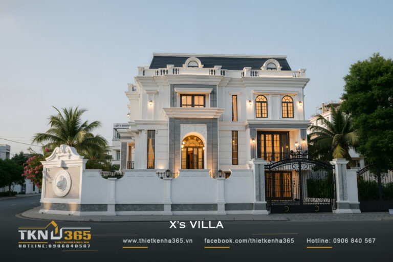 Mẫu biệt thự 3 tầng t&acirc;n cổ điển