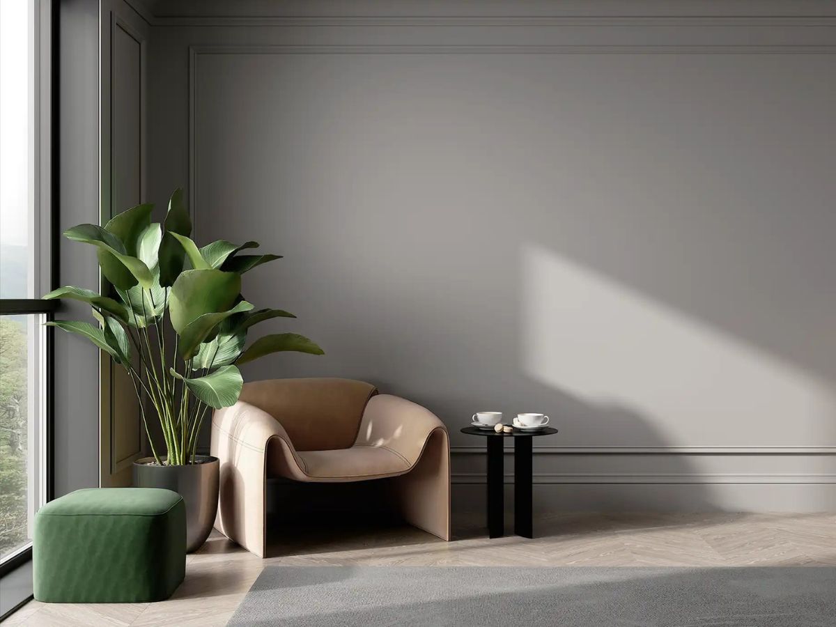 Màu xám nhạt mang vẻ đẹp tinh giản nhưng đủ để phòng khách toát lên vẻ đẹp sang trọng, đẳng cấp (Ảnh: Sưu tầm)