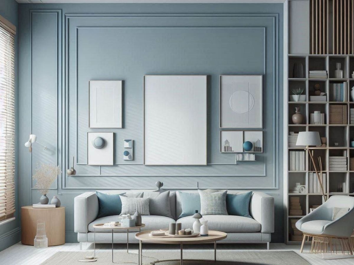 Màu sơn tường phòng khách đồng điệu với đồ dùng nội thất, tạo cảm giác mở rộng không gian (Ảnh: Sưu tầm)