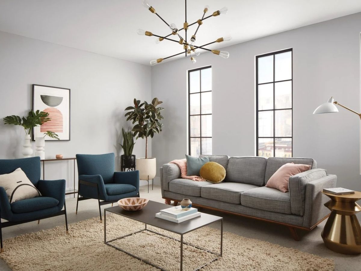 Màu sơn phòng khách theo phong cách hiện đại dễ ứng dụng và được nhiều gia chủ yêu thích (Ảnh: Sưu tầm)