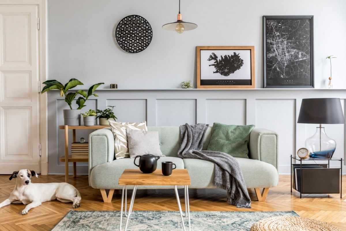 Màu ghi sáng là màu sơn phòng khách được nhiều gia chủ lựa chọn (Ảnh: Sưu tầm)