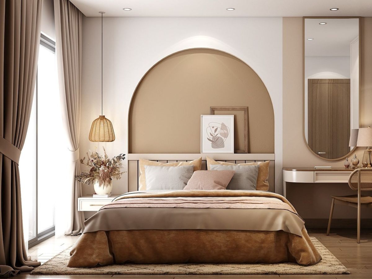 Chọn màu sơn tường phòng ngủ vợ chồng cân bằng phong thủy mang đến cảm giác bình yên lâu dài (Ảnh: Sưu tầm)