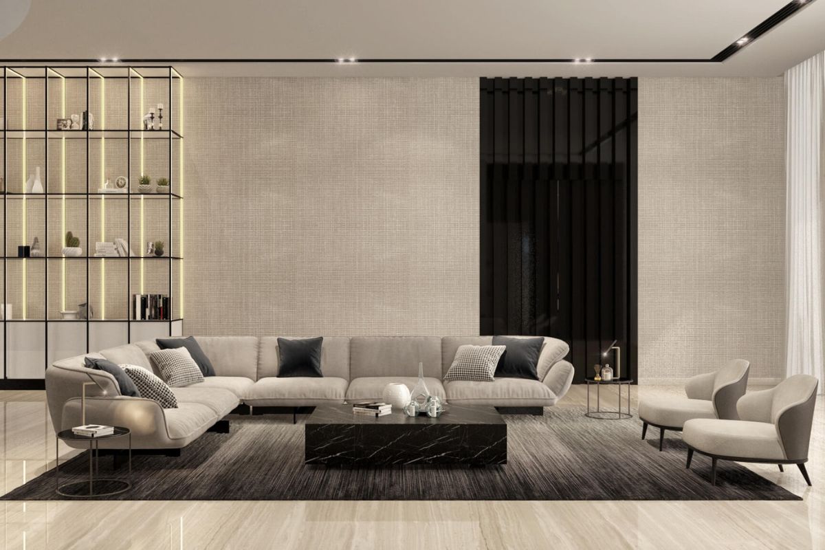 Kh&ocirc;ng n&ecirc;n sử dụng qu&aacute; nhiều m&agrave;u sắc kh&aacute;c nhau trong thiết kế nội thất ph&ograve;ng kh&aacute;ch biệt thự (Ảnh: Sưu tầm)