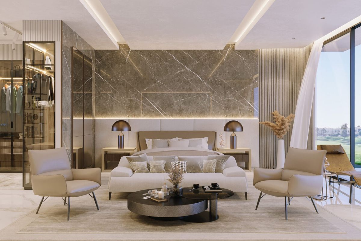 C&aacute;c nguy&ecirc;n tắc thiết kế nội thất ph&ograve;ng ngủ biệt thự tập trung tối ưu c&ocirc;ng năng, mang đến kh&ocirc;ng gian nghỉ ngơi thoải m&aacute;i (Ảnh: Sưu tầm)