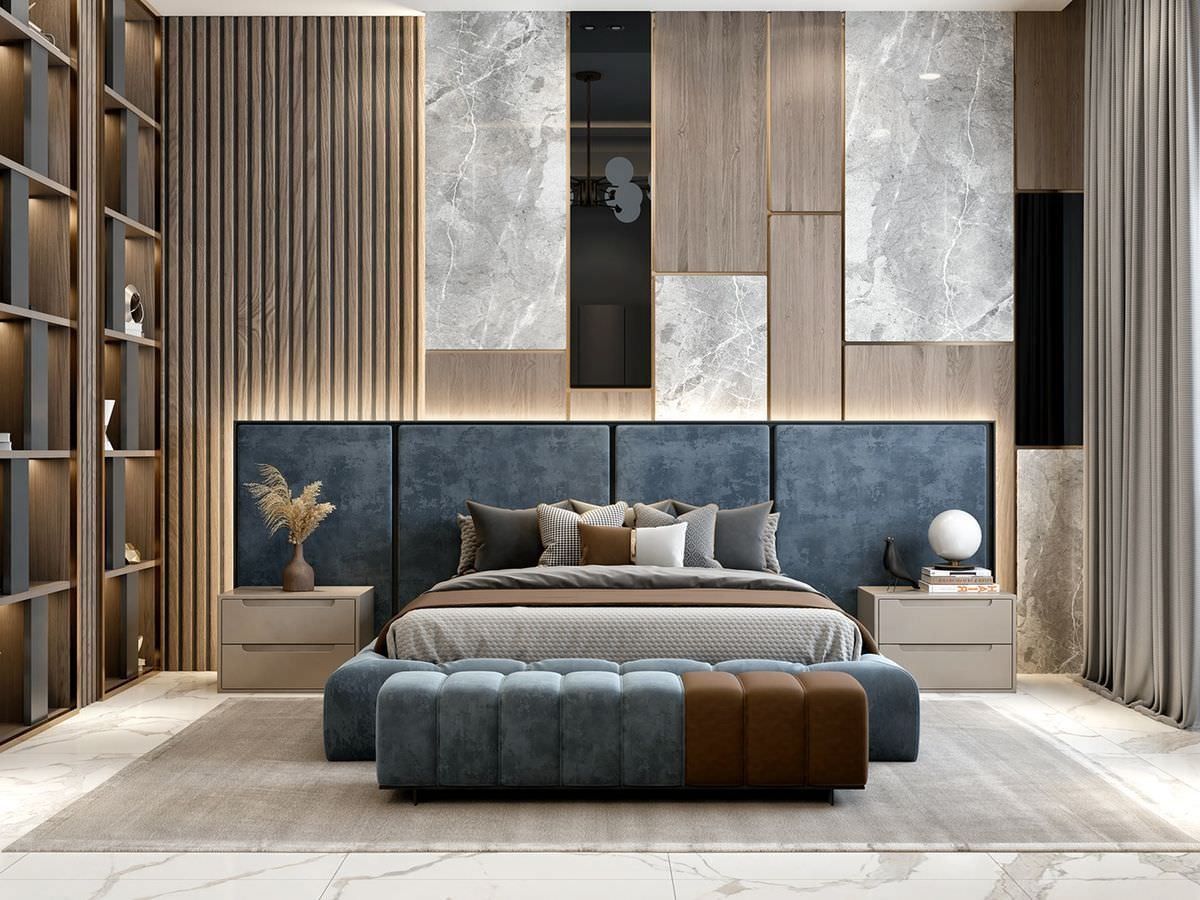 Thiết kế nội thất ph&ograve;ng ngủ biệt thự theo hướng tối giản ng&agrave;y c&agrave;ng chiếm ưu thế nhờ đ&aacute;p ứng c&ocirc;ng năng, thẩm mỹ v&agrave; t&iacute;nh bền vững (Ảnh: Sưu tầm)