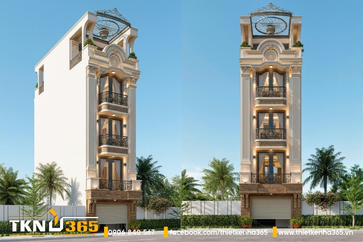 nhà phố 5 tầng tân cổ điển sang trọng và đẳng cấp